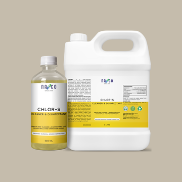 Nasco CHLOR-S Cleaner & Disinfectant for Blood Spills and Operation Rooms | 500Ml-10Litre