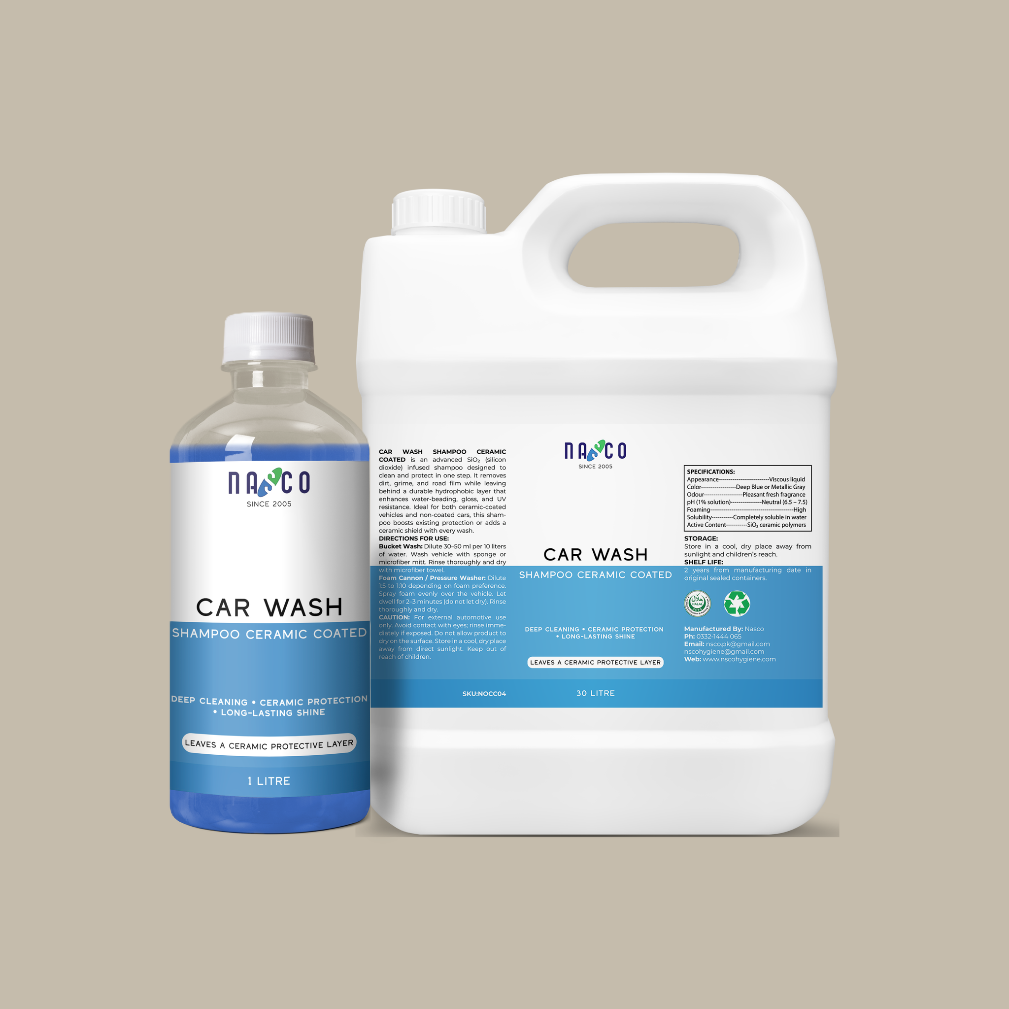 Nasco Car Wash Shampoo Ceramic Coated | 1Litre-30Litre