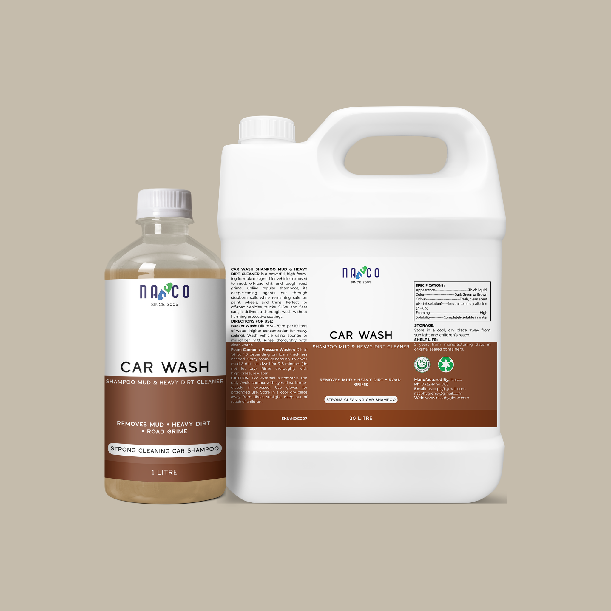 Nasco Car Wash Shampoo Mud & Heavy Dirt Cleaner | 1Litre-30Litre
