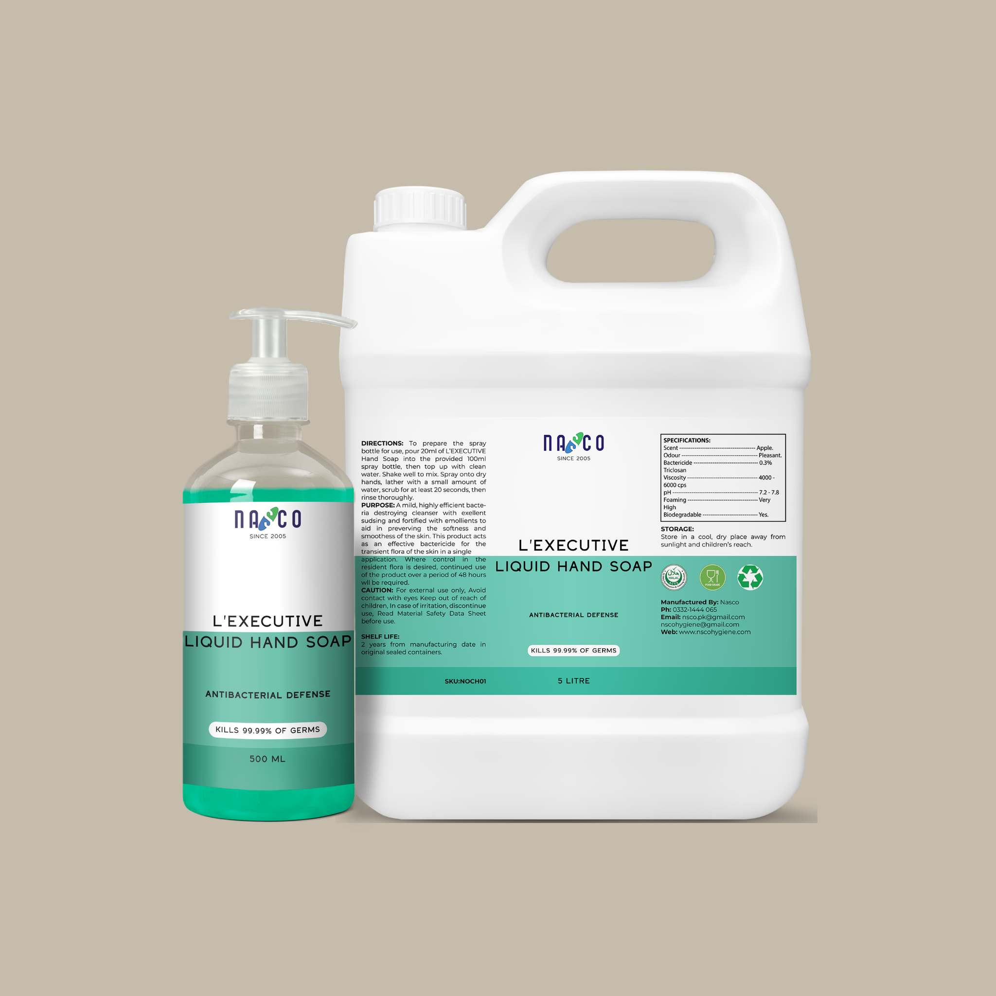 Nasco L-Executive Liquid Hand Soap | 500Ml-10Litre
