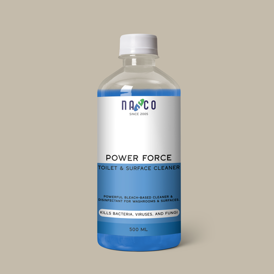 Nasco Power Force Toilet & Surface Cleaner – Thick Bleach Gel | 500Ml-10Litre