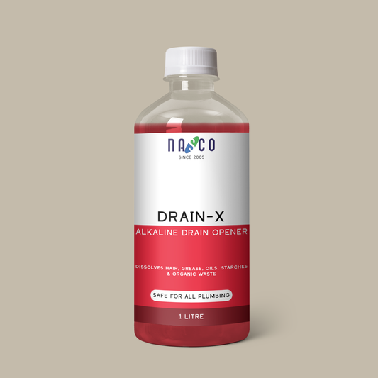 Nasco Drain-X Heavy Duty Alkaline Drain Opener / Cleaner | 1Litre-10Litre